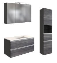 Badmöbel-Set >Arezzo< (3-tlg.) in Rauchsilber...