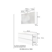 Badmöbel-Set >Arezzo< (3-tlg.) in Rauchsilber...