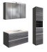 Badmöbel-Set >Arezzo< (3-tlg.) in Rauchsilber / Graphit