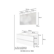 Badmöbel-Set >Arezzo< (3-tlg.) in Rauchsilber...