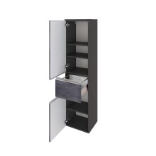 Badmöbel-Set >Arezzo< (5-tlg.) in Rauchsilber / Graphit