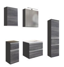 Badmöbel-Set >Arezzo< (5-tlg.) in Rauchsilber...