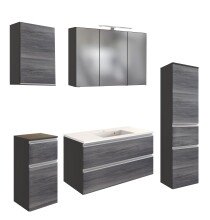 Badmöbel-Set >Arezzo< (5-tlg.) in Rauchsilber...