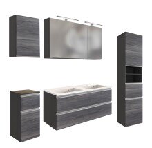 Badmöbel-Set >Arezzo< (5-tlg.) in Rauchsilber...