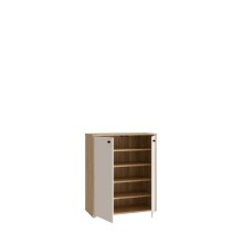 Kommode >KENDRAY< in Mauvelle Eiche Dekor / Sand - 83,7x98,3x34,9cm (BxHxT)