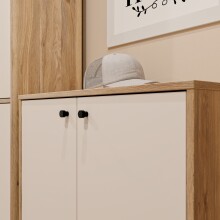 Kommode >KENDRAY< in Mauvelle Eiche Dekor / Sand - 83,7x98,3x34,9cm (BxHxT)