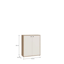 Kommode >KENDRAY< in Mauvelle Eiche Dekor / Sand - 83,7x98,3x34,9cm (BxHxT)