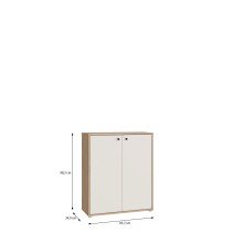 Kommode >KENDRAY< in Mauvelle Eiche Dekor / Sand - 83,7x98,3x34,9cm (BxHxT)