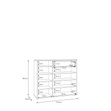 Kommode >KENDRAY< in Mauvelle Eiche Dekor / Sand - 113,4x98,3x34,9cm (BxHxT)