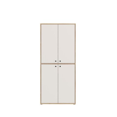 Schuhschrank >KENDRAY< in Mauvelle Eiche Dekor / Sand - 83,7x191,1x34,9 (BxHxT)