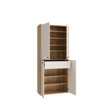 Schuhschrank >KENDRAY< in Mauvelle Eiche Dekor / Sand - 83,7x191,1x34,9 (BxHxT)