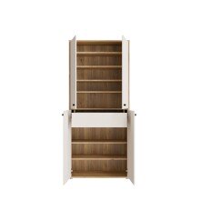 Schuhschrank >KENDRAY< in Mauvelle Eiche Dekor / Sand - 83,7x191,1x34,9 (BxHxT)