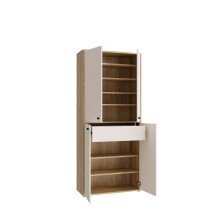 Schuhschrank >KENDRAY< in Mauvelle Eiche Dekor / Sand - 83,7x191,1x34,9 (BxHxT)