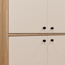 Schuhschrank >KENDRAY< in Mauvelle Eiche Dekor / Sand - 83,7x191,1x34,9 (BxHxT)