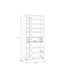 Schuhschrank >KENDRAY< in Mauvelle Eiche Dekor / Sand - 83,7x191,1x34,9 (BxHxT)