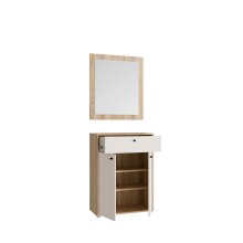 Garderoben-Set >KENDRAY< (2er-Set) in Eiche Dekor / Sand - 73,7x200x34,9 (BxHxT)