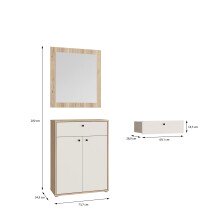 Garderoben-Set >KENDRAY< (2er-Set) in Eiche Dekor / Sand - 73,7x200x34,9 (BxHxT)