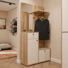 Kompaktgarderobe >KENDRAY< in Mauvelle Eiche Dekor...