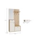 Kompaktgarderobe >KENDRAY< in Mauvelle Eiche Dekor / Sand - 95,8x190,7x34,9 (BxHxT)