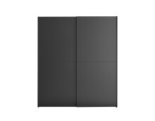 Schwebetürenschrank >FLINN< 2 Böden + 2 Stangen, Graphit - 170x195x57,5cm (BxHxT)