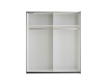 Schwebetürenschrank >FLINN< 2 Böden + 2 Stangen, Graphit - 170x195x57,5cm (BxHxT)