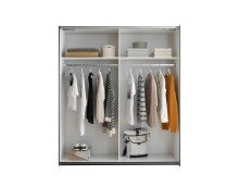 Schwebetürenschrank >FLINN< 2 Böden + 2 Stangen, Graphit - 170x195x57,5cm (BxHxT)