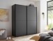 Schwebetürenschrank >FLINN< 2 Böden + 2 Stangen, Graphit - 170x195x57,5cm (BxHxT)