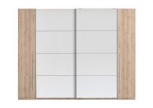 Dreh-/Schwebetürenschrank >Match 2< in Weiß / Edelbuche Dekor mit viel Stauraum - 270 x 226 x 60 cm (B/H/T)