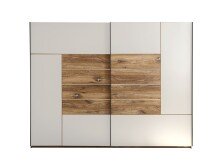 Schwebetürenschrank >Jump< in Eiche dunkel Dekor / Weiß - 270x210x62,4 (BxHxT)
