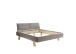 Polsterbett >ARBARO< aus Massivholz, Cord-Kopfteil Grau, Liegefläche 180x200 cm