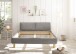Polsterbett >ARBARO< aus Massivholz, Cord-Kopfteil Grau, Liegefläche 180x200 cm