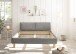 Polsterbett >ARBARO< aus Massivholz, Cord-Kopfteil Grau, Liegefläche 180x200 cm