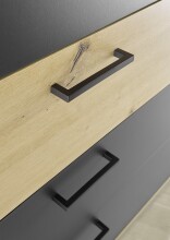 Schubkastenkommode >STARLIGHT< in Anthrazit / Artisan Eiche Dekor - 110x94,8x41 (B/H/T)