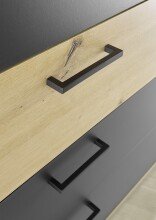 Schubkastenkommode >STARLIGHT< in Anthrazit / Artisan Eiche Dekor - 110x94,8x41 (B/H/T)