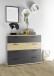 Schubkastenkommode >STARLIGHT< in Anthrazit / Artisan Eiche Dekor - 110x94,8x41 (B/H/T)