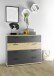 Schubkastenkommode >STARLIGHT< in Anthrazit / Artisan Eiche Dekor - 110x94,8x41 (B/H/T)