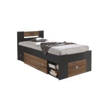 Kinderbett >STEFAN< in Graphit / Eiche dunkel...