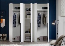 Drehtürenschrank >MARLU< in weiß - 224,8x210x51,6cm (BxHxT)