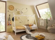 Kinderbett >Sora< in weiss, Kiefer Massivholz -...