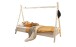 Kinderbett >Sora< in weiss, Kiefer Massivholz - 95x154x213cm (BxHxT)