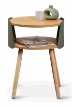 Beistelltisch >Sandro< in Eiche Dekor / grün, MDF Dekor Eiche - 55x40cm (HxD)