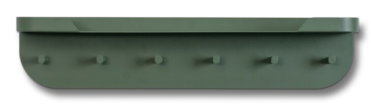 Wandgarderobe >Jil< in grün, Metall - 70x15x12cm (BxHxT)