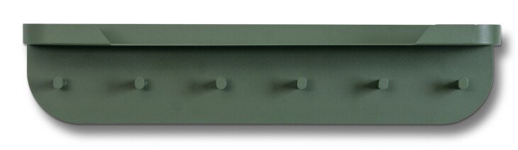 Wandgarderobe >Jil< in grün, Metall - 70x15x12cm (BxHxT)