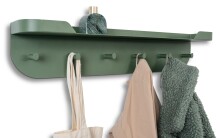 Wandgarderobe >Jil< in grün, Metall - 70x15x12cm (BxHxT)