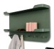 Wandgarderobe >Jil< in grün, Metall - 70x40x12cm (BxHxT)