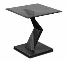 Beistelltisch >Tara< in schwarz, Metall/MDF/Glas - 56x59x56cm (BxHxT)