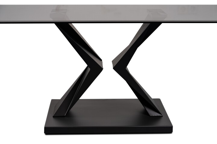 Couchtisch >Tara< in schwarz, Metalls/MDF/Glas - 122x46x61cm (BxHxT)