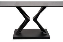 Couchtisch >Tara< in schwarz, Metalls/MDF/Glas - 122x46x61cm (BxHxT)