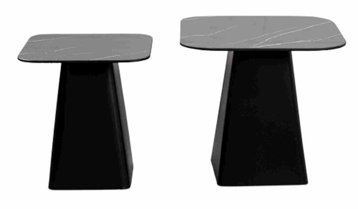 Satztisch >Lissi< (2er-Set) in schwarz, Metall - 50x46x50cm (BxHxT)