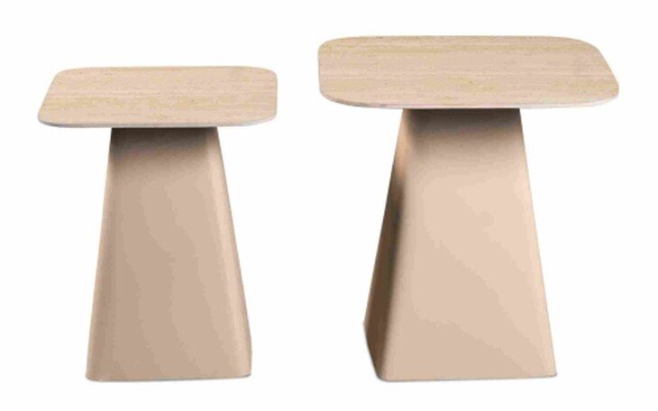 Satztisch >Lissi< (2er-Set) in cremeweiß, Metall - 50x52x50cm (BxHxT)